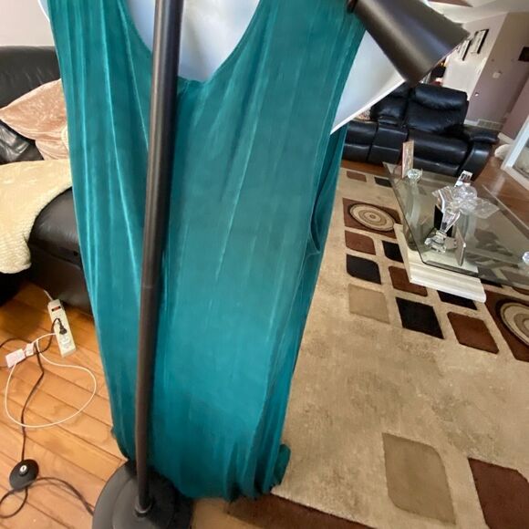 PICCADILLY Fluid Jersey Maxi Dress with bedazzle in peacock blue Christmas - Picture 6 of 13